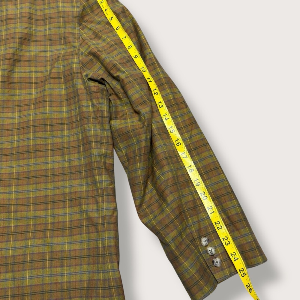 Vtg 90s Banana Republic Travel Mens Blazer Jacket Plaid Check L Cotton Hong Kong - Picture 8 of 8